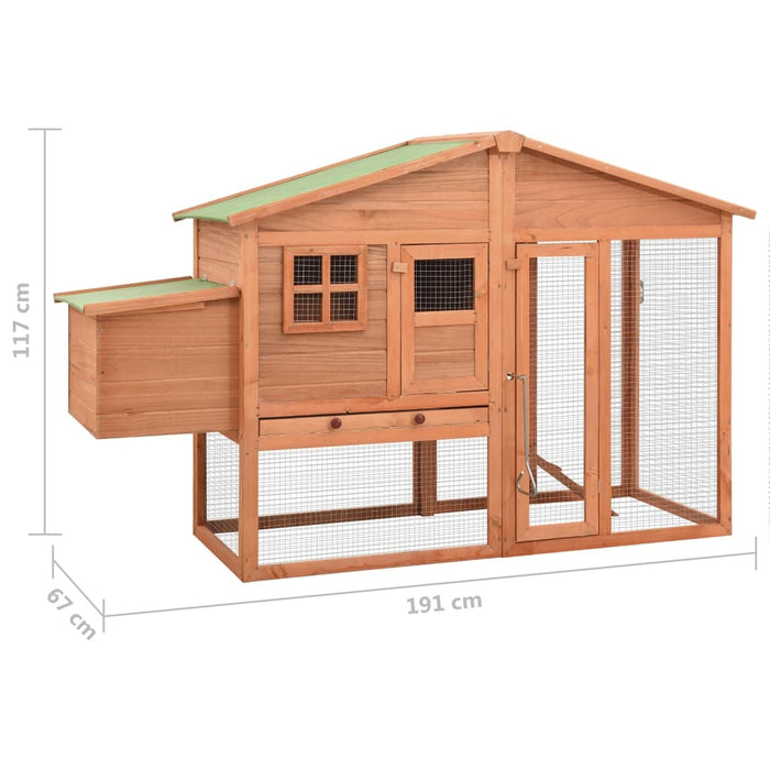 vidaXL || vidaXL Chicken Coop with Nest Box Solid Fir Wood 170864