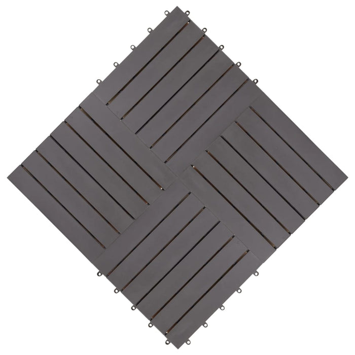 vidaXL || vidaXL Decking Tiles 10 pcs Gray Wash 11.8"x11.8" Solid Acacia Wood 46586
