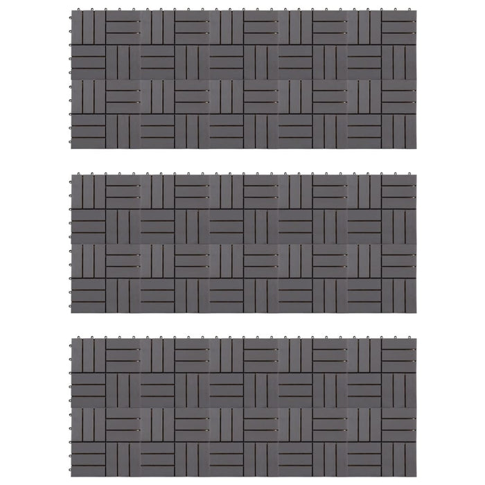 vidaXL || vidaXL Decking Tiles 30 pcs Gray Wash 11.8"x11.8" Solid Acacia Wood 3054435