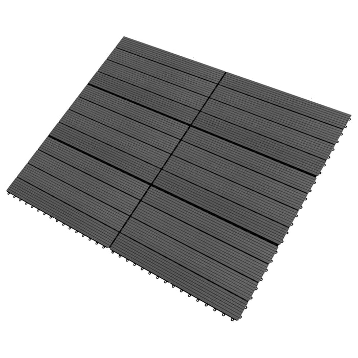 vidaXL || vidaXL Decking Tiles 6 pcs WPC 23.6"x11.8" 11.6 sq.ft Black 149029