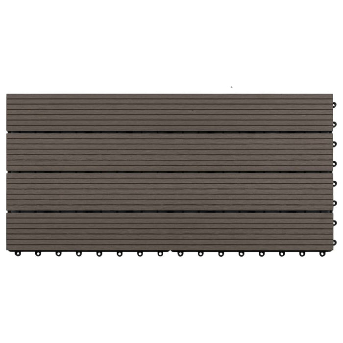 vidaXL || vidaXL Decking Tiles 6 pcs WPC 23.6"x11.8" 11.6 sq.ft Dark Brown 149027
