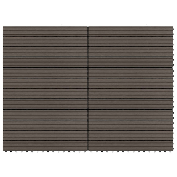 vidaXL || vidaXL Decking Tiles 6 pcs WPC 23.6"x11.8" 11.6 sq.ft Dark Brown 149027