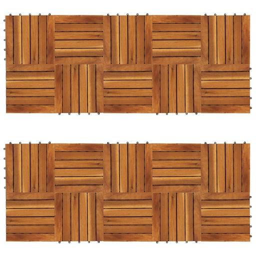 vidaXL || vidaXL Decking Tiles Vertical Pattern 11.8"x11.8" Acacia Set of 20 271790