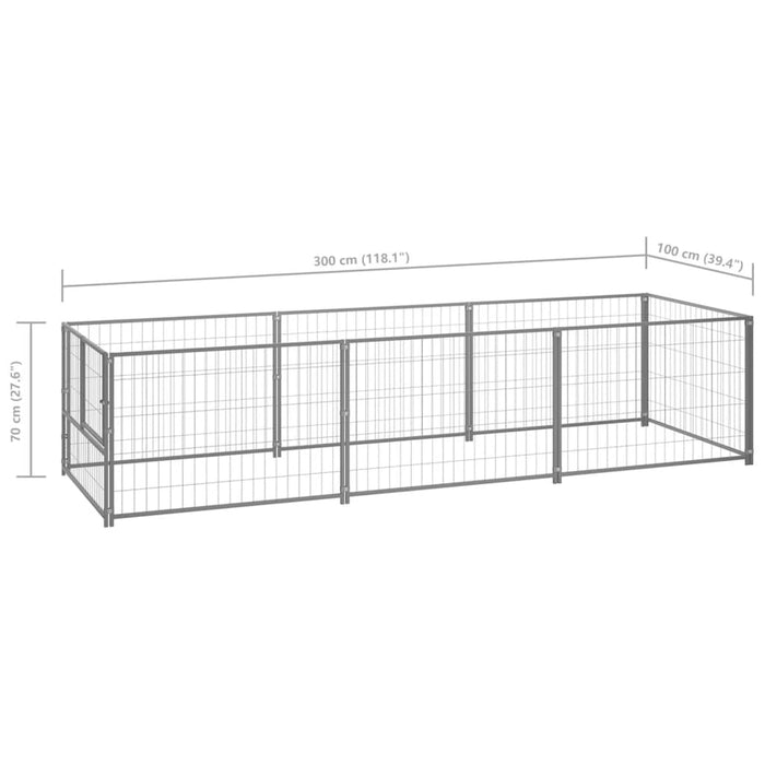 vidaXL || vidaXL Dog Kennel Silver 32.3 ft Steel 3082101
