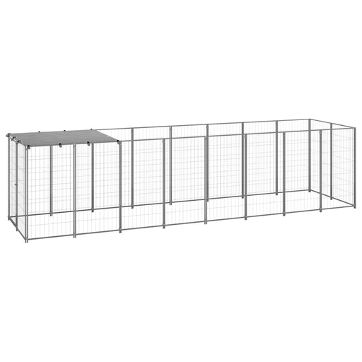 vidaXL || vidaXL Dog Kennel Silver 52.1 sq ft Steel 3082203