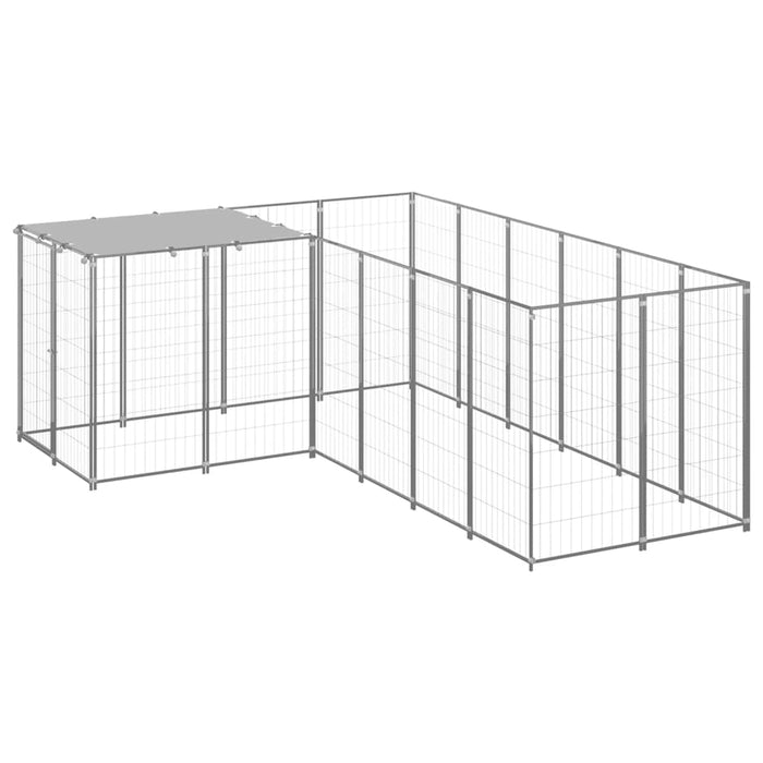 vidaXL || vidaXL Dog Kennel Silver 52.1 sq ft Steel 3082218