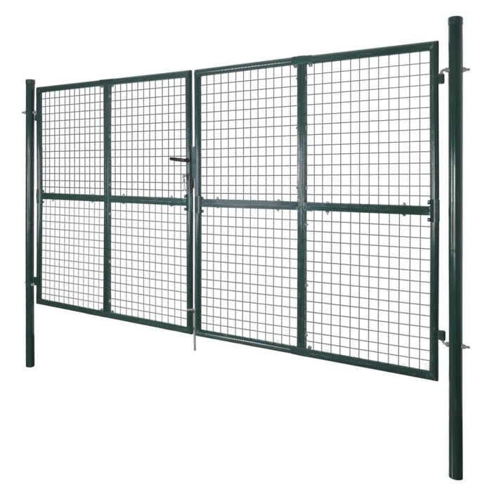 vidaXL || vidaXL Double Door Fence Gate Powder-Coated Steel