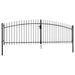 vidaXL || vidaXL Double Door Fence Gate with Spear Top 157.5"x68.9" 145739