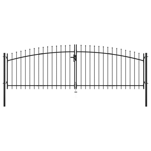 vidaXL || vidaXL Double Door Fence Gate with Spear Top 157.5"x68.9" 145739