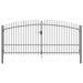 vidaXL || vidaXL Double Door Fence Gate with Spear Top 157.5"x88.6" 145741