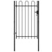 vidaXL || vidaXL Fence Gate Single Door with Arched Top Steel 39.4"x59.1" Black 146031