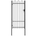 vidaXL || vidaXL Fence Gate Single Door with Arched Top Steel 39.4"x78.7" Black 145744