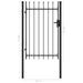 vidaXL || vidaXL Fence Gate Single Door with Spike Top Steel 3.3'x4.9' Black 146034
