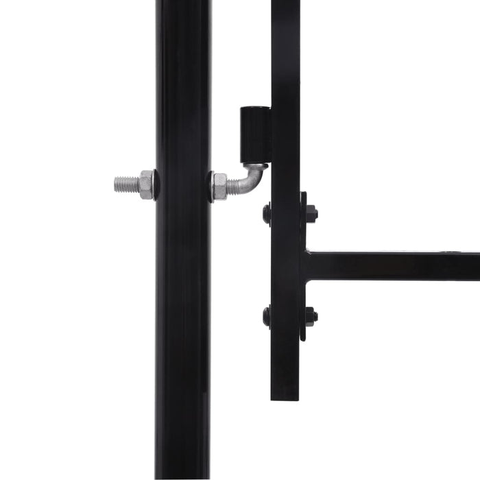 vidaXL || vidaXL Fence Gate Single Door with Spike Top Steel 3.3'x4.9' Black 146034