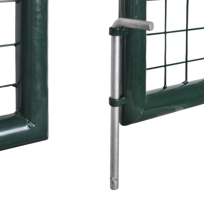 vidaXL || vidaXL Fence Gate Steel 120.5"x59.1" Green 42979