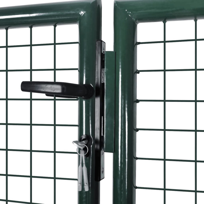 vidaXL || vidaXL Fence Gate Steel 120.5"x59.1" Green 42979