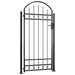 vidaXL || vidaXL Fence Gate with Arched Top and 2 Posts 41.3"x80.3" Black 145751