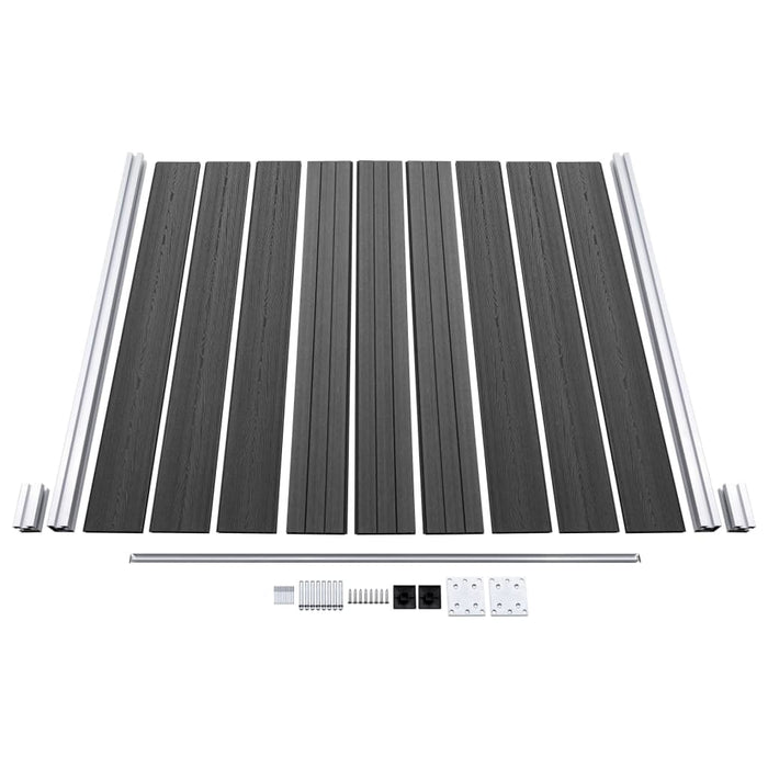 vidaXL || vidaXL Fence Panel Set WPC 207.1"x73.2" Black 3070430