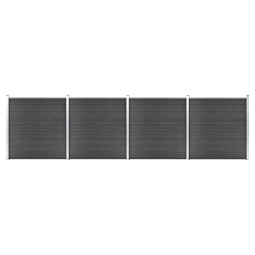 vidaXL || vidaXL Fence Panel Set WPC 275.2"x73.2" Black 3070431