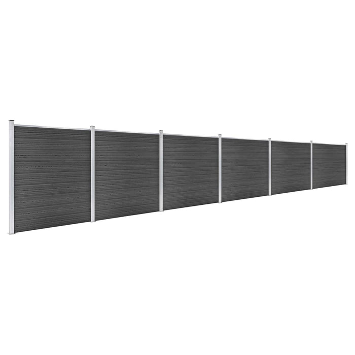 vidaXL || vidaXL Fence Panel Set WPC 411.4"x73.2" Black 3070433