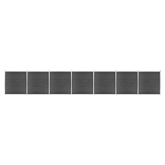 vidaXL || vidaXL Fence Panel Set WPC 479.5"x73.2" Black 3070434