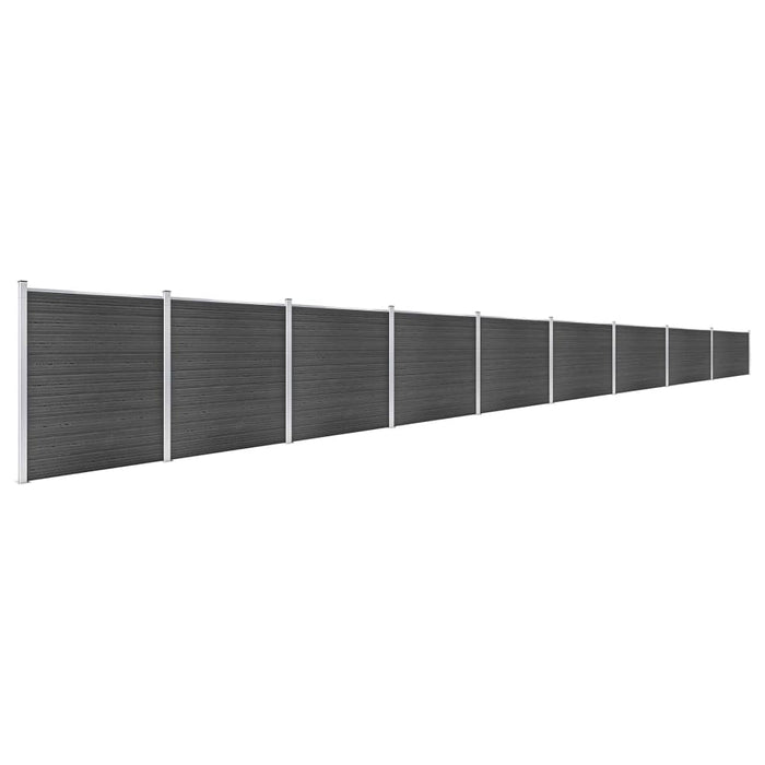 vidaXL || vidaXL Fence Panel Set WPC 615.7"x73.2" Black 3070436