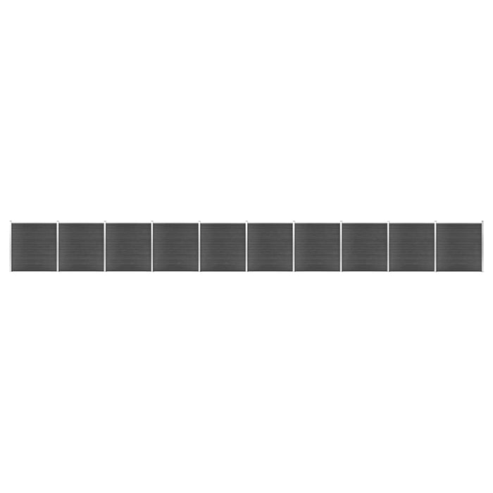 vidaXL || vidaXL Fence Panel Set WPC 683.9"x73.2" Black 3070437