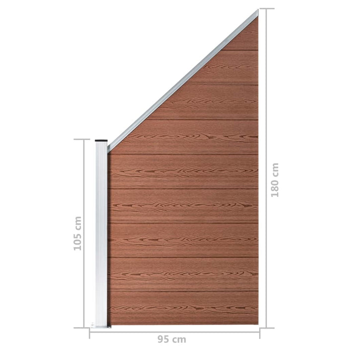 vidaXL || vidaXL Fence Panel WPC 37.4"x(41.3"-70.9") Brown 49070