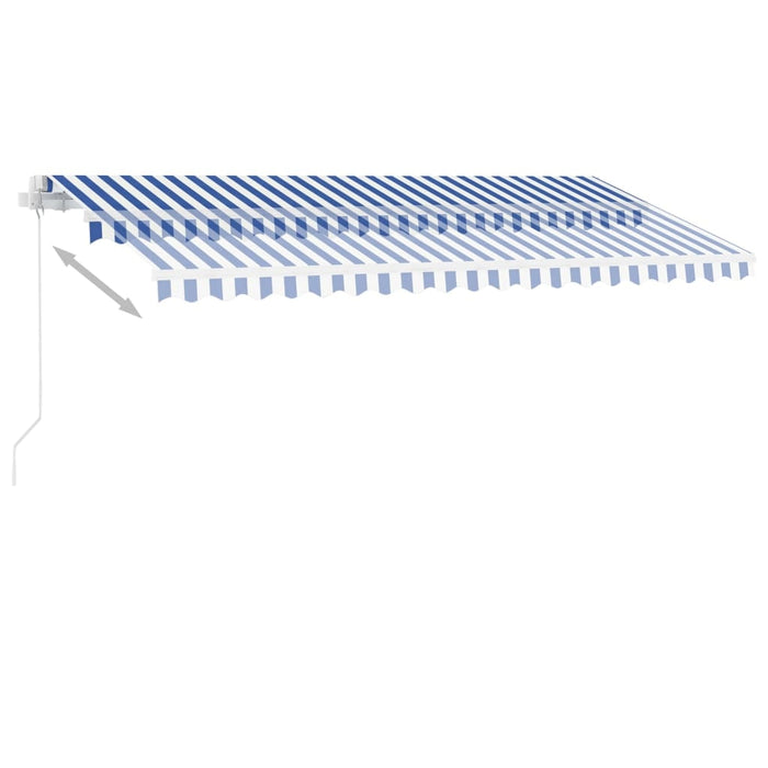 vidaXL || vidaXL Freestanding Manual Retractable Awning 157.5"x118.1" Blue/White