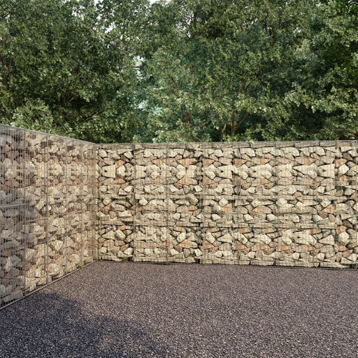 vidaXL || vidaXL Gabion Wall with Covers Galvanized Steel 236.2"x11.8"x78.7"
