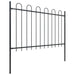 vidaXL || vidaXL Garden Fence with Hoop Top Steel 11.2ft Black 277666