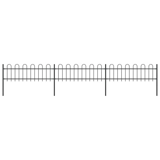 vidaXL || vidaXL Garden Fence with Hoop Top Steel 16.7ft Black 277640