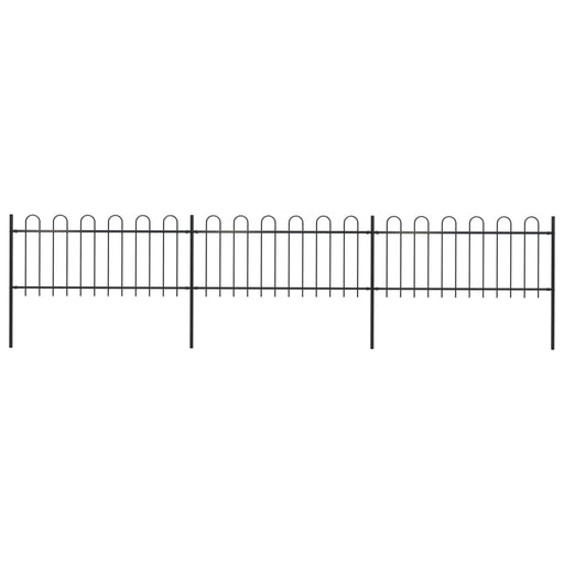 vidaXL || vidaXL Garden Fence with Hoop Top Steel 16.7ft Black 277649