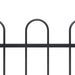vidaXL || vidaXL Garden Fence with Hoop Top Steel 16.7ft Black 277667