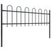 vidaXL || vidaXL Garden Fence with Hoop Top Steel 22.3ft Black 277641