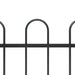 vidaXL || vidaXL Garden Fence with Hoop Top Steel 22.3ft Black 277668