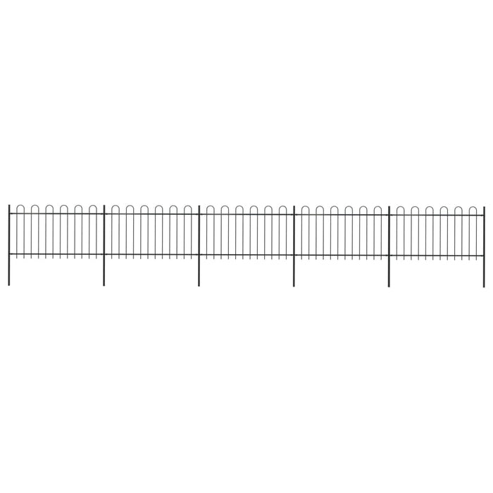 vidaXL || vidaXL Garden Fence with Hoop Top Steel 27.9ft Black 277660