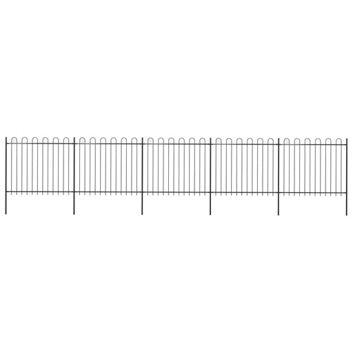 vidaXL || vidaXL Garden Fence with Hoop Top Steel 27.9ft Black 277678