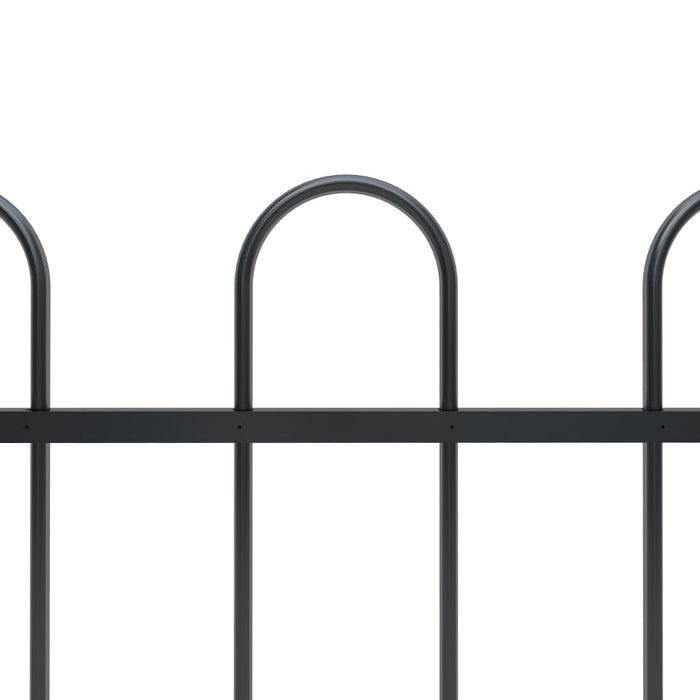 vidaXL || vidaXL Garden Fence with Hoop Top Steel 33.5ft Black 277661