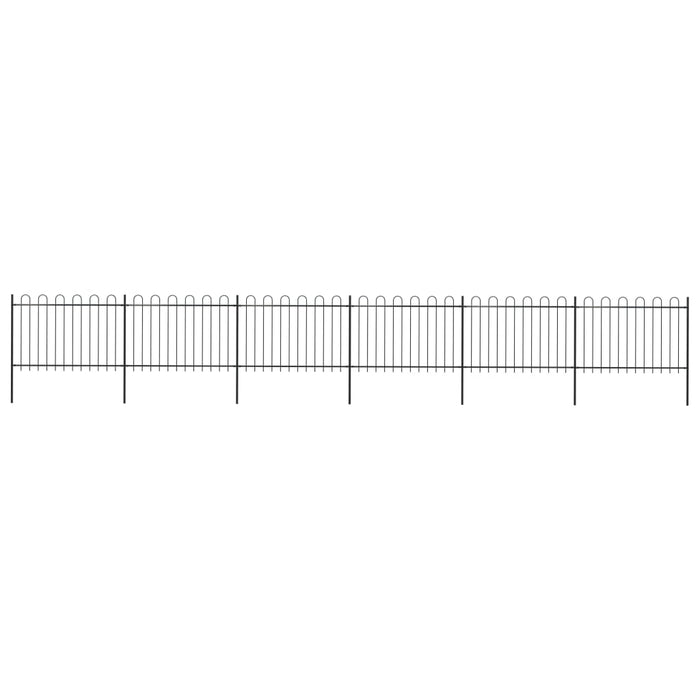 vidaXL || vidaXL Garden Fence with Hoop Top Steel 33.5ft Black 277670