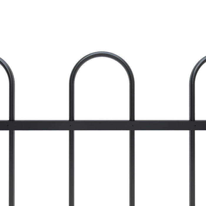 vidaXL || vidaXL Garden Fence with Hoop Top Steel 39ft Black 277653