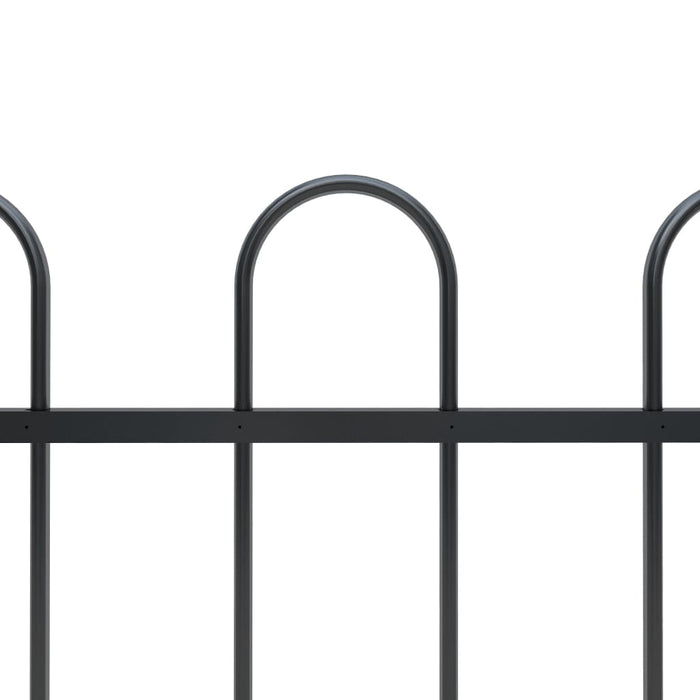 vidaXL || vidaXL Garden Fence with Hoop Top Steel 39ft Black 277671