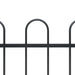 vidaXL || vidaXL Garden Fence with Hoop Top Steel 39ft Black 277680