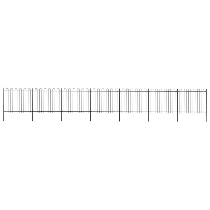 vidaXL || vidaXL Garden Fence with Hoop Top Steel 39ft Black 277680
