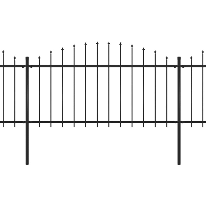 vidaXL || vidaXL Garden Fence with Spear Top Steel 11.2' Black 277731