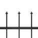 vidaXL || vidaXL Garden Fence with Spear Top Steel 133.9"x23.6" Black 277594