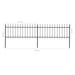 vidaXL || vidaXL Garden Fence with Spear Top Steel 133.9"x31.5" Black 277603