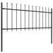 vidaXL || vidaXL Garden Fence with Spear Top Steel 133.9"x31.5" Black 277603