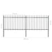 vidaXL || vidaXL Garden Fence with Spear Top Steel 133.9"x47.2" Black 277621