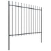 vidaXL || vidaXL Garden Fence with Spear Top Steel 133.9"x59.1" Black 277630